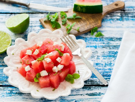 Salade pastèque feta par les Chefs d'Alsace